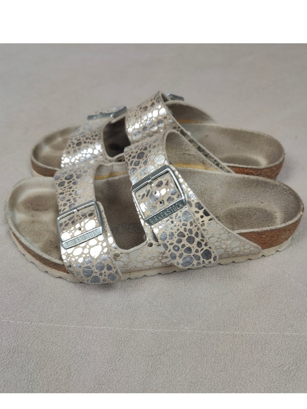 Birkenstock Arizona Sandals Metallic Slides - Picture 5 of 12